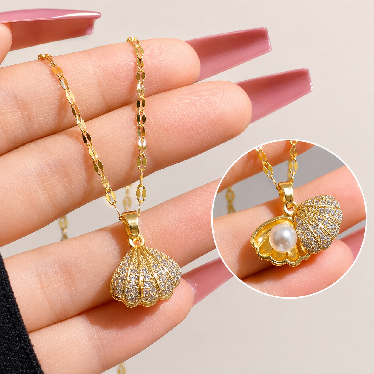 Ocean's Secret Floating Pearl Shell - Anti tarnish