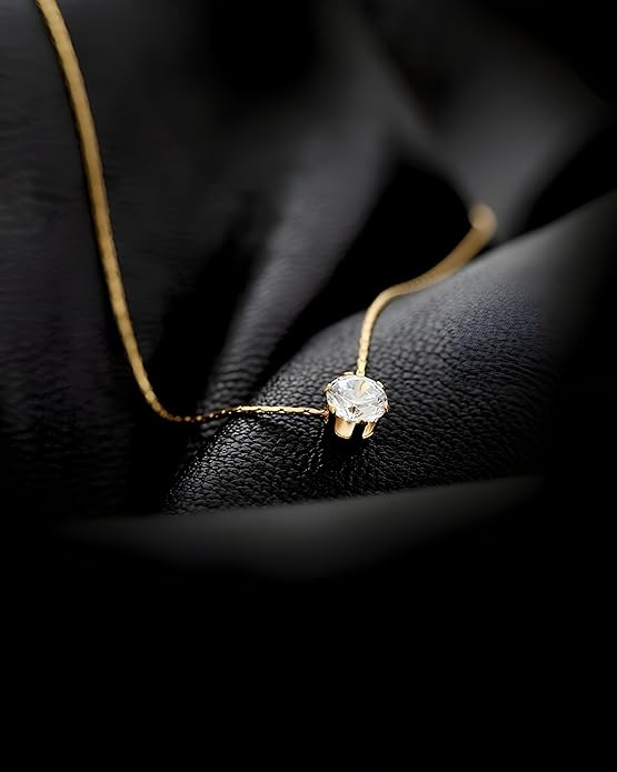 Minimalist Round Solitaire Pendant - Anti tarnish