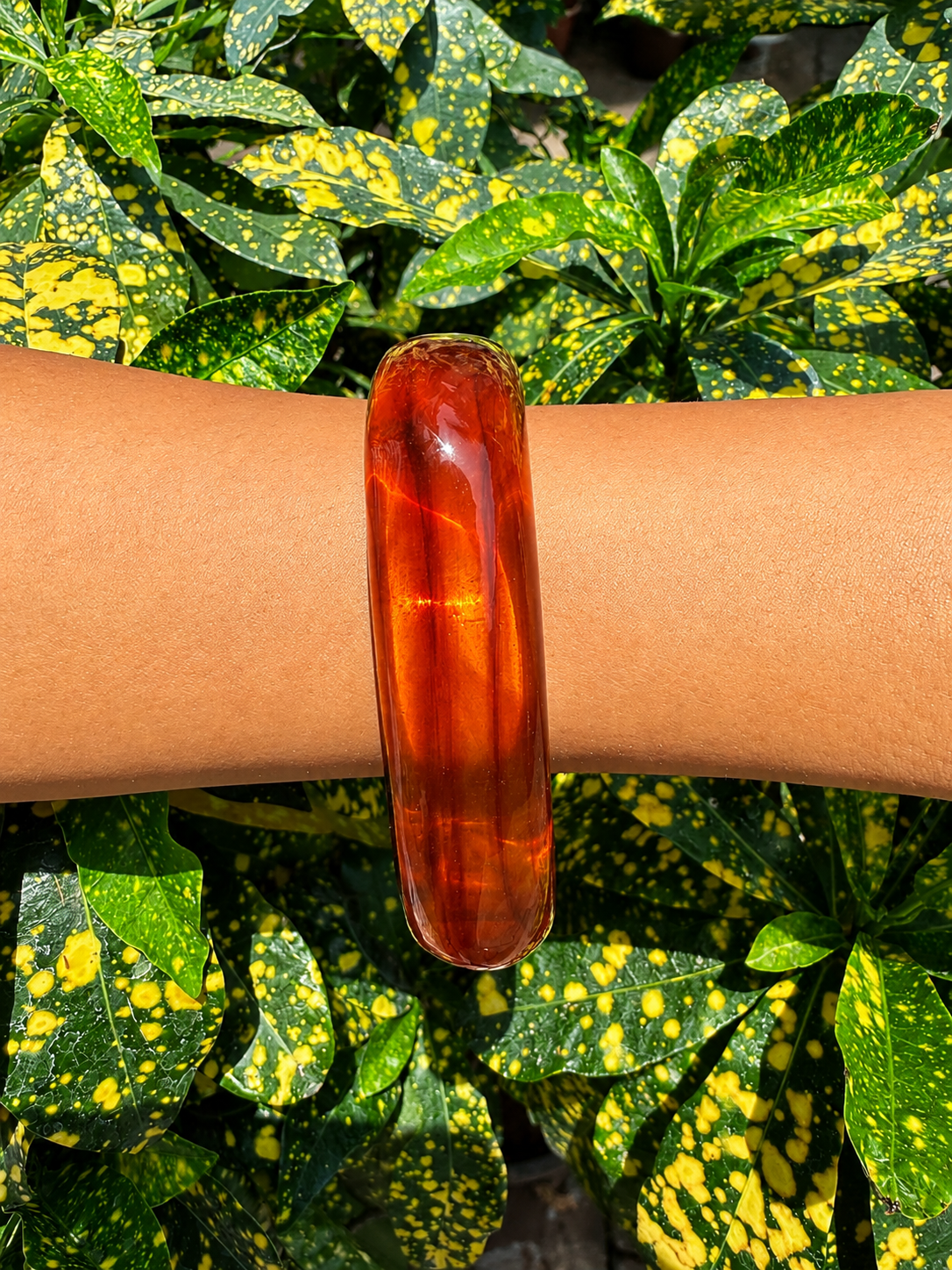Brown Glossy Acrylic Resin Bangle