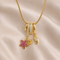 Starfish and baby feet charm necklace - Anti tarnish