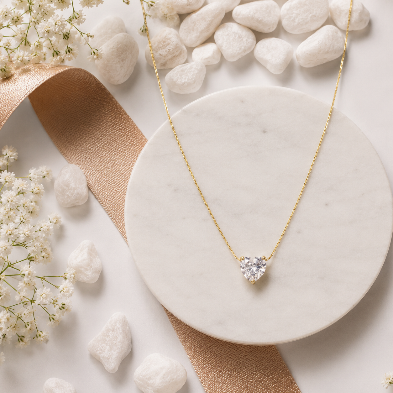 Minimalist Heart Pendant Necklace - Anti tarnish