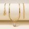 Radiant Square Snake Chain Halo Pendant - Anti tarnish