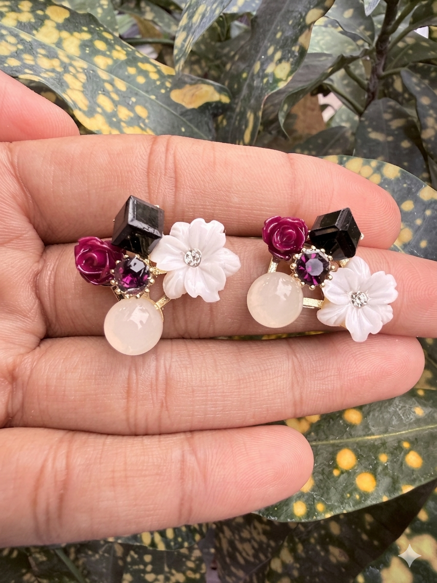 Korean Grace Floral Studs
