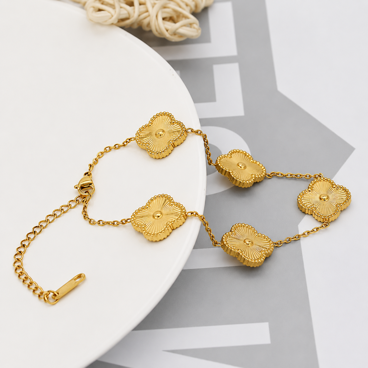 Golden Four leaf Clover Bracelet