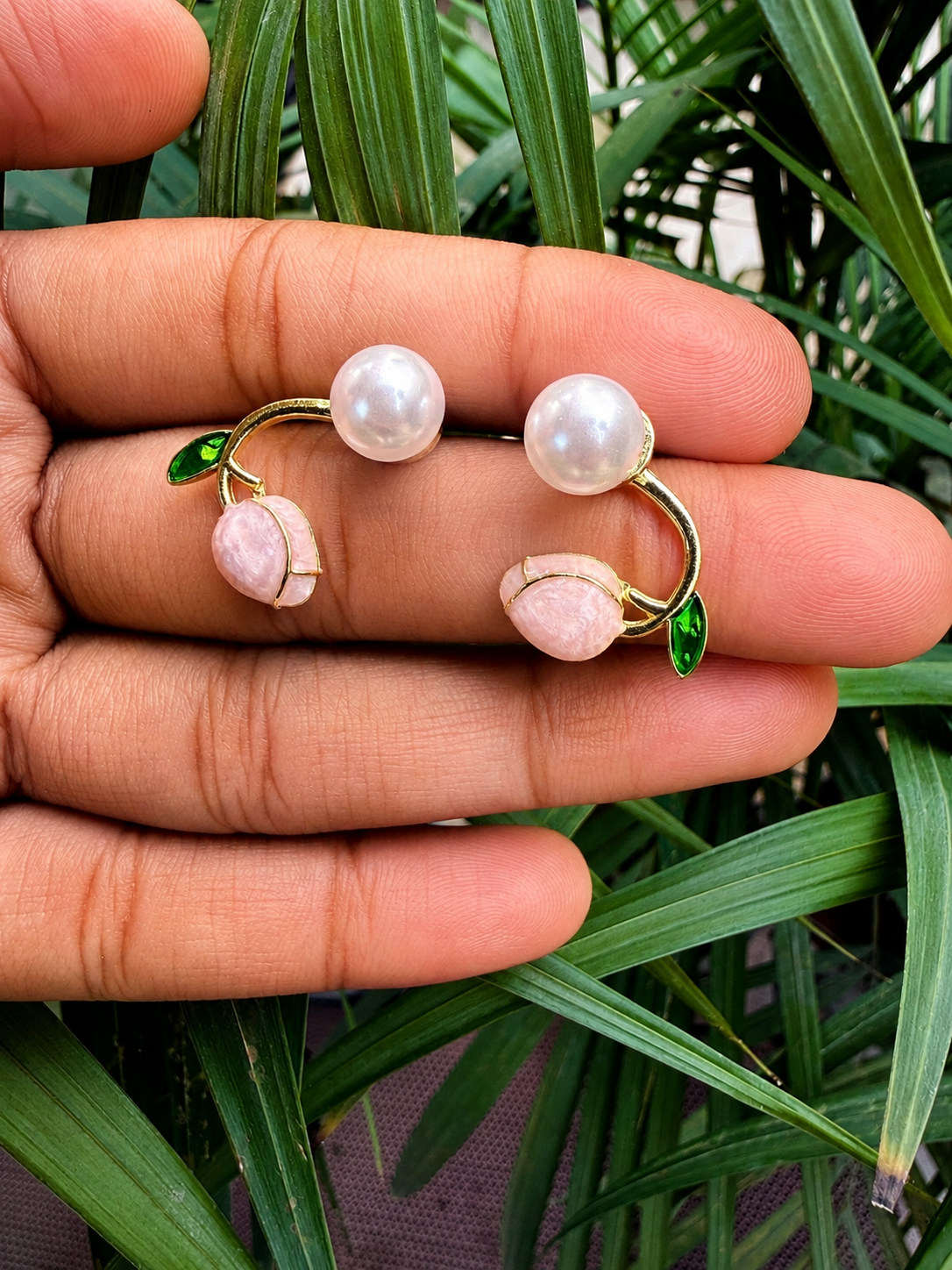 Blushing Tulip Pearl Studs