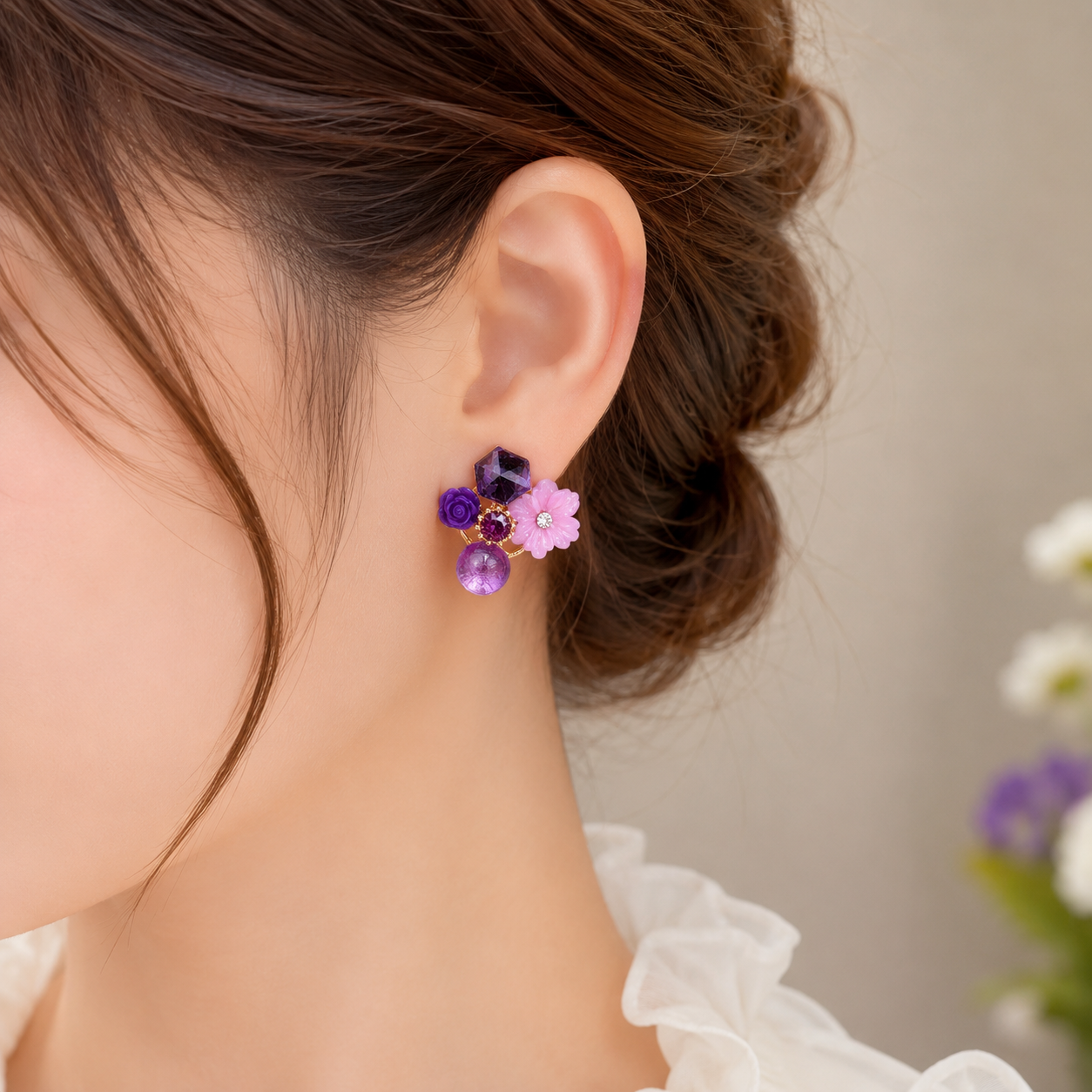 Korean Grace Floral Studs