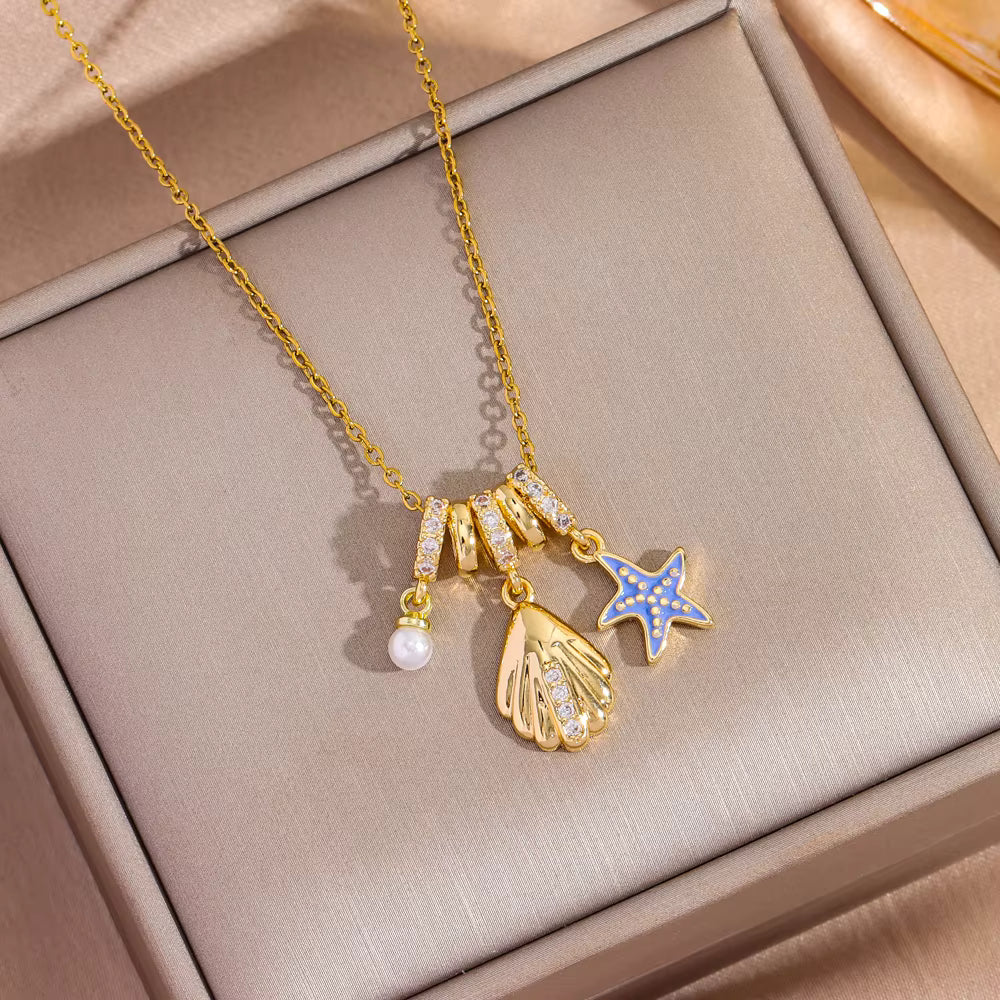 Ocean Series Charm Necklace - Anti tarnish