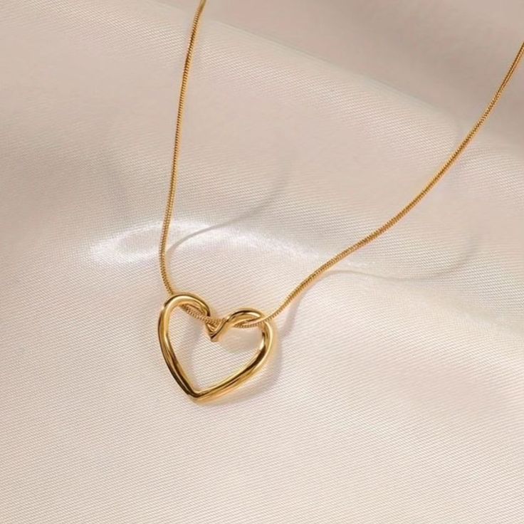Gold Hollow Heart Pendant - Anti tarnish