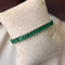 Green Baguette Silver Tennis Bracelet