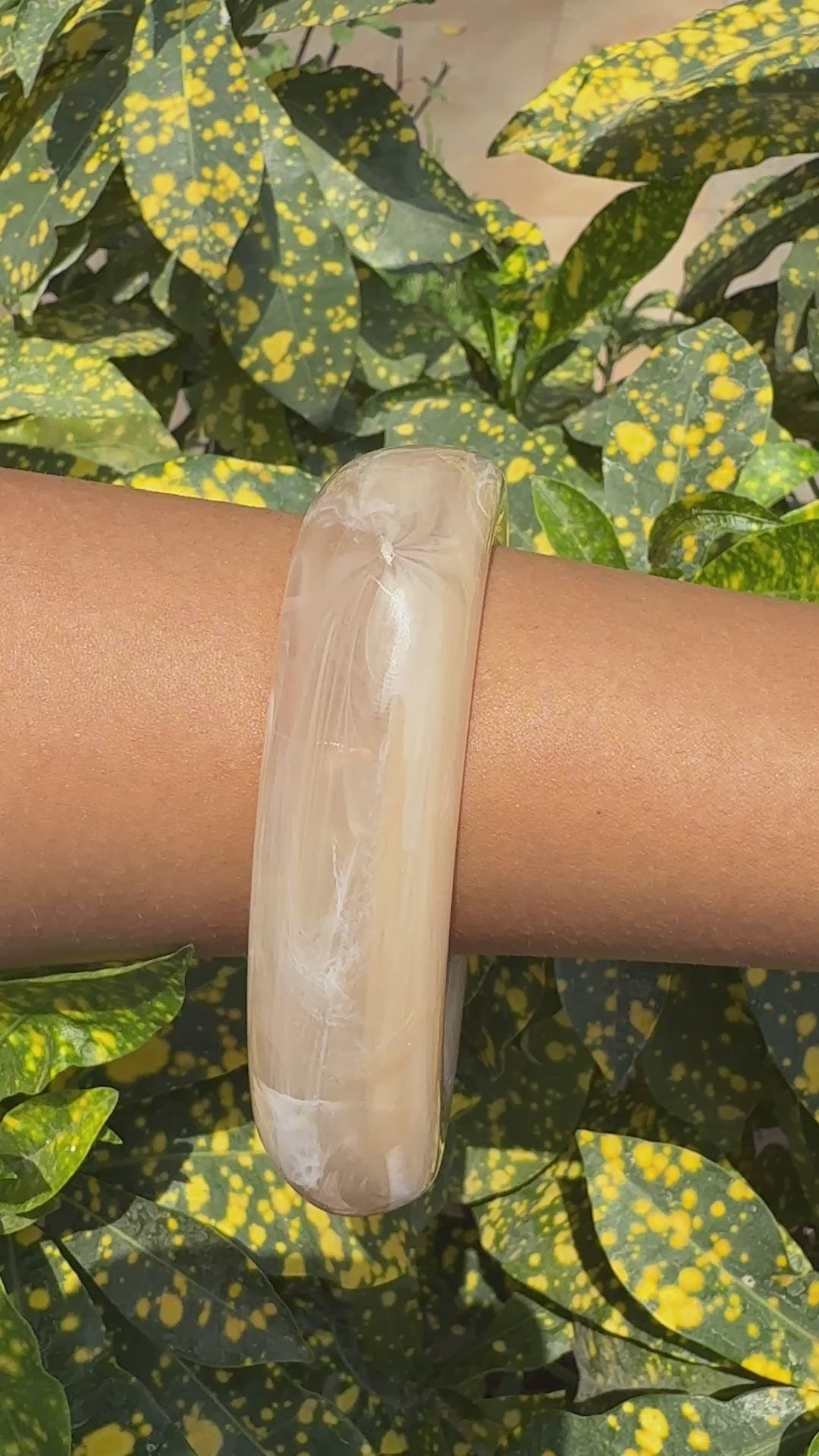 Creamy Acrylic Resin Stackable Bangle